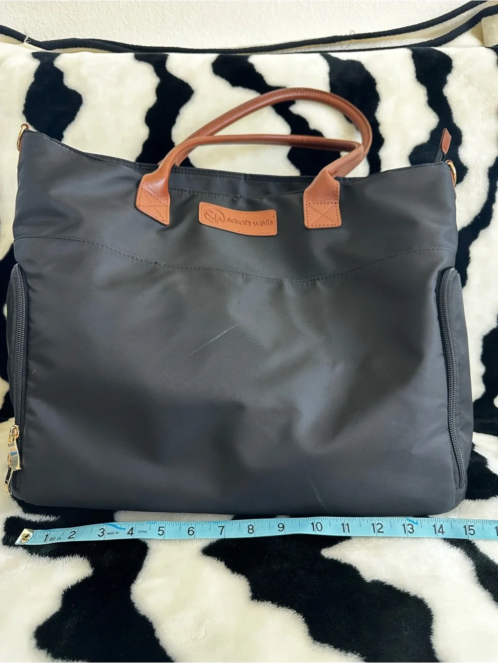 Sarah Wells Abby Black Nylon Tote for nursing/pumping